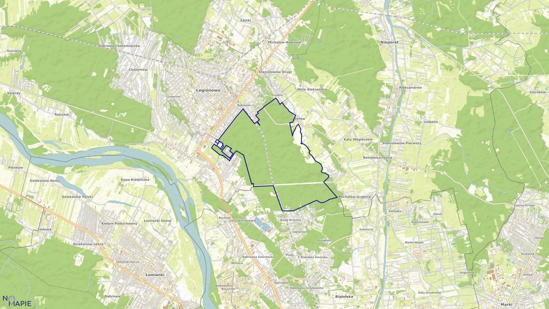 Mapa obrębu JÓZEFÓW II w gminie Jabłonna